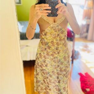 Silk Chiffon Floral Halter Dress